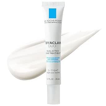 La Roche-Posay Effaclar Duo Dual Action Acne Spot Treatment Cream with Benzoyl Peroxide Acne Treatment, Blemish Cream for Acne and Blackheads, Lightweight Sheerness, Safe For Sensitive Skin