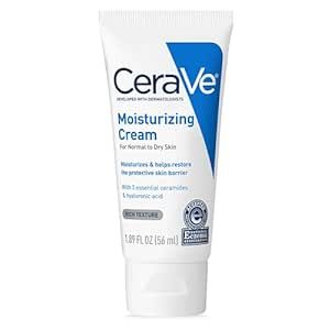 CeraVe Moisturizing Cream | 1.89 Ounce | Travel Size Face and Body Moisturizer for Dry Skin,1.89 Ounce (Pack of 3)