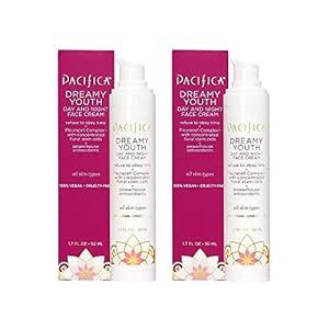 Pacifica Beauty Dreamy Youth Day and Night Face Cream - 2 Pack - Moisturizer - For Dry and Aging Skin - Peptides, Grapeseed Oil, Floral Stem Cells - Sulfate + Paraben Free - Vegan and Cruelty Free