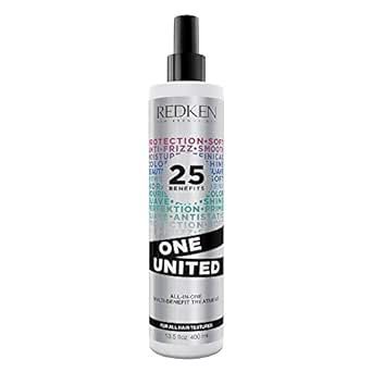 Redken One United Leave In Conditioner | Multi-Benefit Hair Treatment | Detangles, Nourishes, & Smooths Frizz | Heat Protection Spray for Blow Dry & Styling | For All Hair Types | Paraben Free
