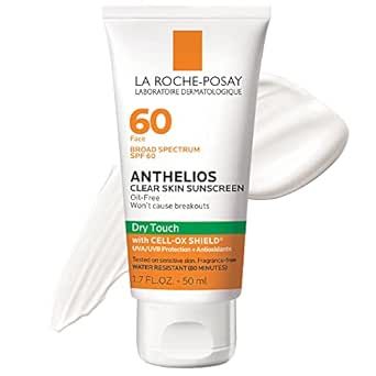 La Roche-Posay Anthelios Clear Skin Dry Touch Sunscreen SPF 60, Oil Free Face Sunscreen for Acne Prone Skin, Won't Cause Breakouts