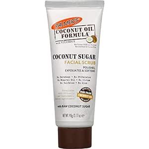 Palmer's Coconut Oil Formula Coconut Sugar Facial Scrub Exfoliator, Face Scrub to Gently Exfoliate Away Dirt and Dead Skin Cells with Chamomile to Soften & Calm, 3.17 Ounces (Pack of 1)