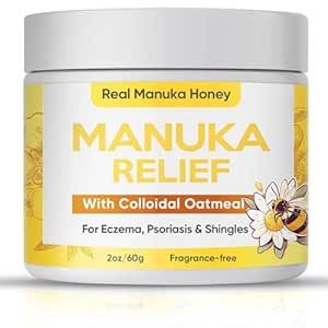 Inscape Data Manuka Honey Cream, Eczema Honey Cream for Sensitive Dry Skin, Effective Soothing & Redness Relief - Face, Hand & Body Moisturizer