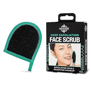 Dermasuri Deep Exfoliating Glove for Face - Exfoliating Mitt Face Scrub and Dead Skin Remover - Face Scrubber for Men & Women - Face & Neck Skincare - Face Exfoliator Tool - Shower & Dry Use (1 Pack)